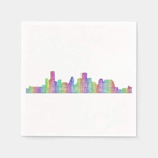 ヒューストンのスカイライン スタンダードカクテルナプキン (正面)