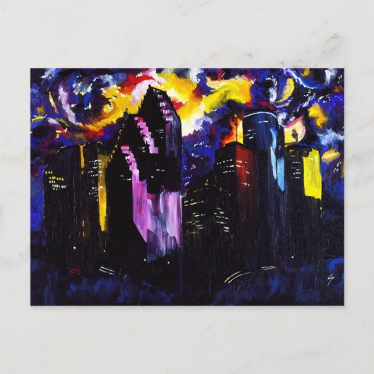 ヒューストンのスカイライン ポストカード (正面)