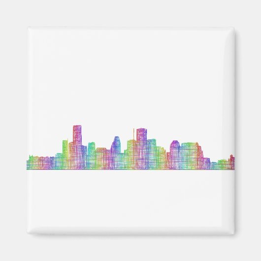 ヒューストンのスカイライン マグネット (正面)