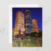 ヒューストンのダウンタウンの超高層ビルが反映される ポストカード (正面/裏面)