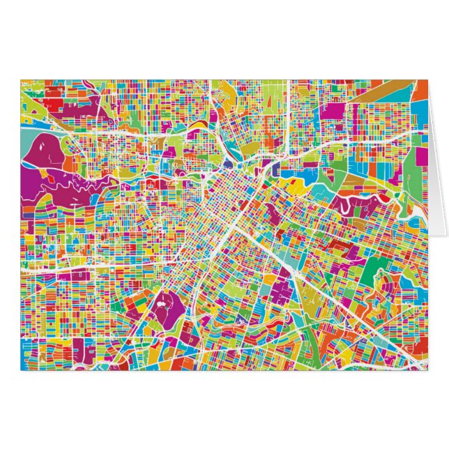 ヒューストンのテキサス州|のネオン地図 (正面横)