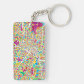 ヒューストンのテキサス州|のネオン地図 キーホルダー (裏面)