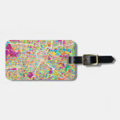 ヒューストンのテキサス州|のネオン地図 ラゲッジタグ (正面横)