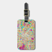 ヒューストンのテキサス州|のネオン地図 ラゲッジタグ (正面縦)