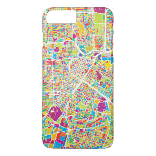 ヒューストンのテキサス州 のネオン地図 iPhone 8 PLUS/7 PLUSケース