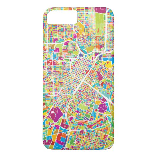 ヒューストンのテキサス州|のネオン地図 Case-Mate iPhoneケース (裏面)