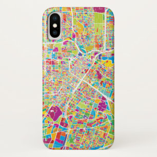 ヒューストンのテキサス州 のネオン地図 iPhone X ケース