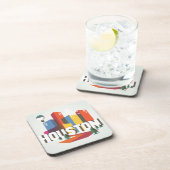 ヒューストンのテキサス州|の都市景観のデザイン コースター (右側)