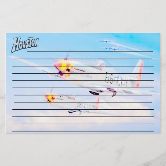 ヒューストンのムスタングの航空機 便箋 (正面)