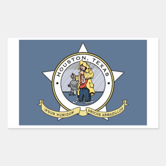 ヒューストンの新しい国旗のステッカー 長方形シール (正面)