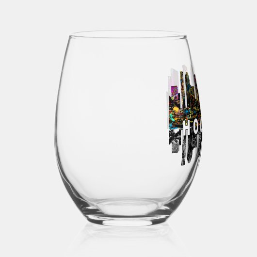 ヒューストンの落書き ステムなしワイングラス (右)