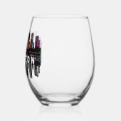 ヒューストンの落書き ステムなしワイングラス (左)