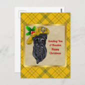ヒューストンクランバッジ&タータンチェッククリスマスポストカード ポストカード (正面/裏面)