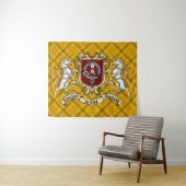 ヒューストンクランバッジ&ユニコーン付き/タータンチェック タペストリー (インサイチュ(横))