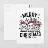 ヒューストンシティテキサス州メリークリスマスキャッツUSA ポストカード (正面/裏面)