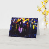 ヒューストンスカイラインの郵便はがき カード (黄色い花)