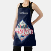 ヒューストンスカイラインテキサス州統一された州ヴィンテージUSA エプロン (インサイチュ)
