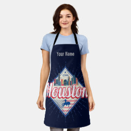 ヒューストンスカイラインテキサス州統一された州ヴィンテージUSA エプロン