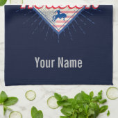 ヒューストンスカイラインテキサス州統一された州ヴィンテージUSA キッチンタオル (折り畳み)