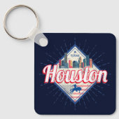 ヒューストンスカイラインテキサス州統一された州ヴィンテージUSA キーホルダー (正面)