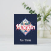 ヒューストンスカイラインテキサス州統一された州ヴィンテージUSA シーズンポストカード (スタンド正面)