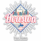 ヒューストンスカイラインテキサス州統一された州ヴィンテージUSA シール (正面)
