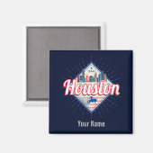 ヒューストンスカイラインテキサス州統一された州ヴィンテージUSA マグネット (正面/裏面)