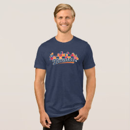 ヒューストンスカイラインパッチワーク海軍 トライブレンドTシャツ