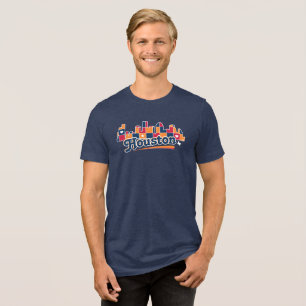 ヒューストンスカイラインパッチワーク海軍 トライブレンドTシャツ