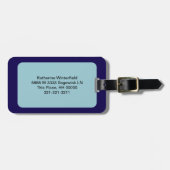 ヒューストンスカイライン抽象芸術アート ラゲッジタグ (正面横)