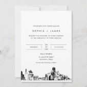 ヒューストンスカイライン結婚式招待状と写真 招待状 (正面)