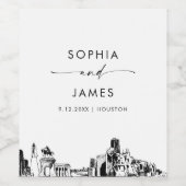 ヒューストンスカイライン ワインラベル (シングルラベル)