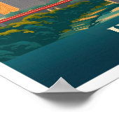 ヒューストンテキサス州アートヴィンテージトラベルイラストレーション ポスター (角)