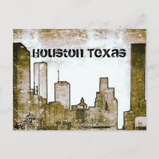 ヒューストンテキサス州スカイライン（はがき） ポストカード (正面)