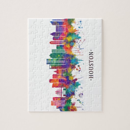 ヒューストンテキサス州スカイライン ジグソーパズル (縦)