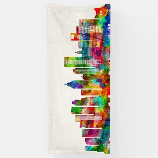 ヒューストンテキサス州スカイライン 横断幕 (縦)