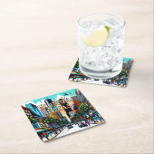 ヒューストンテキサス州ダウンタウンシティビュー抽象芸術アート スクエアペーパーコースター (インサイチュ)