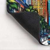 ヒューストンテキサス州ダウンタウンシティビュー抽象芸術アート マウスパッド (コーナー)