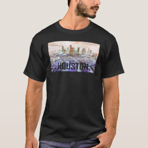 ヒューストンテキサス州トリップ(幻覚体験)のようなVAPORWAVEダウンタウンシティスカイリ Tシャツ