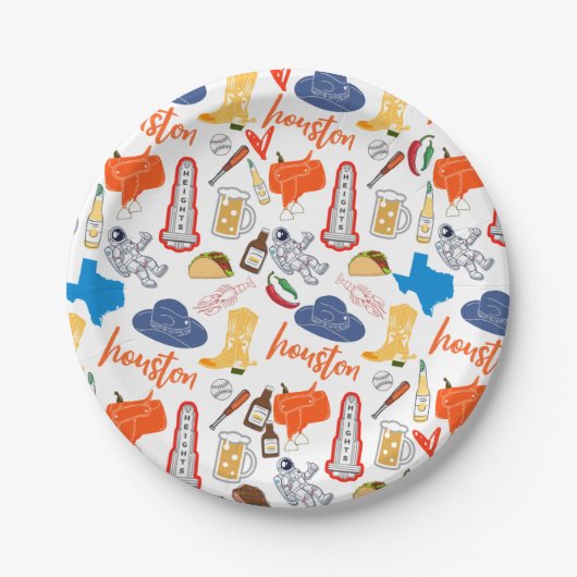 ヒューストンテキサス州プレート ペーパープレート (正面)