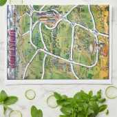 ヒューストンテキサス州マンガの地図 キッチンタオル (折り畳み)