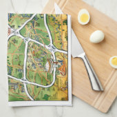 ヒューストンテキサス州マンガの地図 キッチンタオル (四つ折り)