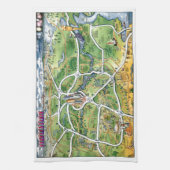 ヒューストンテキサス州マンガの地図 キッチンタオル (縦)