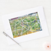 ヒューストンテキサス州マンガの地図 長方形シール (封筒)