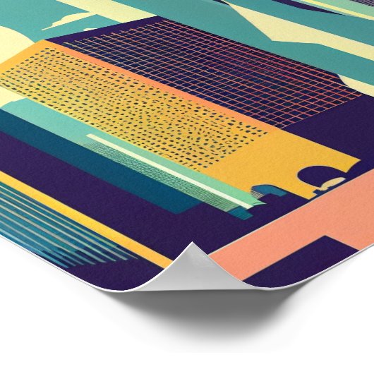 ヒューストンテキサス州ミニマリストVintageポスターアート ポスター (角)