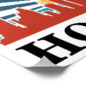 ヒューストンテキサス州ヴィンテージサンセットレトロ旅行 ポスター (角)