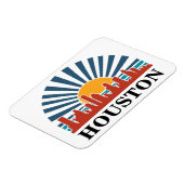ヒューストンテキサス州ヴィンテージサンセットレトロ旅行 マグネット (左側)