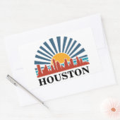 ヒューストンテキサス州ヴィンテージサンセットレトロ旅行 長方形シール (封筒)