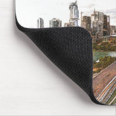 ヒューストンテキサス州ヴィンテージトラベルシティウォーターカラー マウスパッド (コーナー)