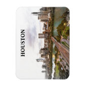 ヒューストンテキサス州ヴィンテージトラベルシティウォーターカラー マグネット (縦)